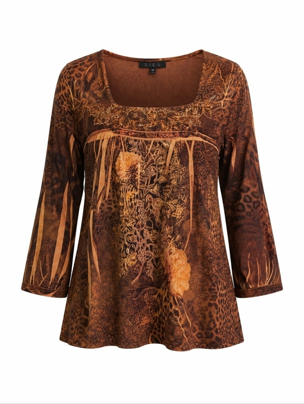 B.L.E.U.  Boho Skirted Flare Arm Top.